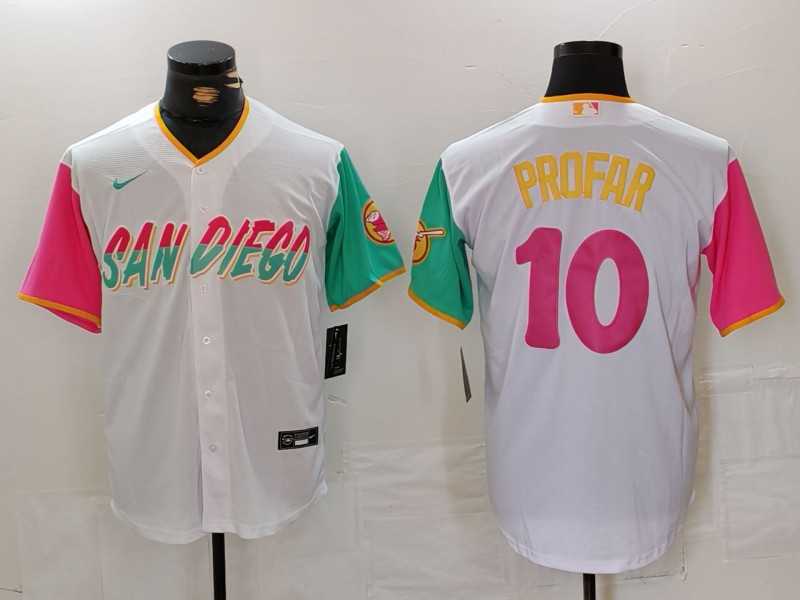 Men%27s San Diego Padres #10 Jurickson Profar White 2023 City Connect Cool Base Stitched Jersey->san diego padres->MLB Jersey